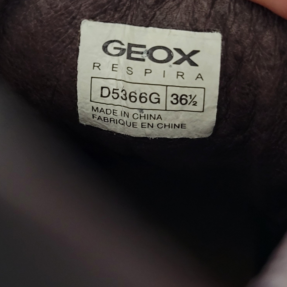 Geox Respira Women's Black Leather Minimalist Lace-Up Sneakers EU 36.5/US 6.5 - Picture 8 of 11